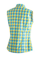 Maier Sports W PALOMA blue yellow check 36 - PeakStyle