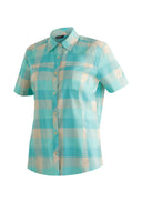 Maier Sports W KENDRA S/S turquoise check 34 - PeakStyle