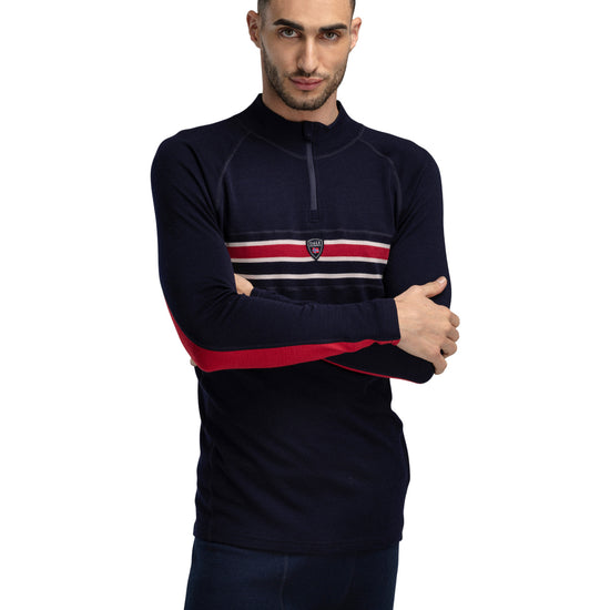 Dale Of Norway M AKSLA MASC BASELAYER HALF ZIP Navy Red OffWhite XXL - PeakStyle