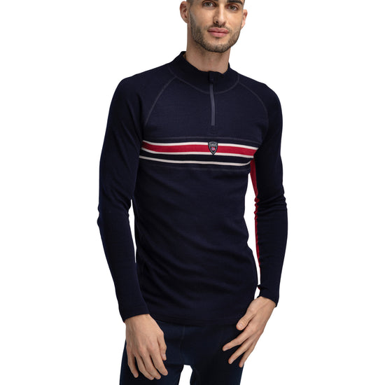 Dale Of Norway M AKSLA MASC BASELAYER HALF ZIP Navy Red OffWhite XXL - PeakStyle