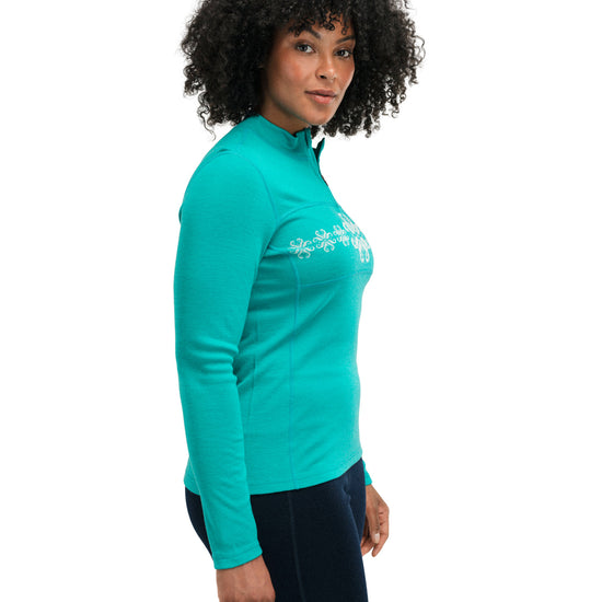 Dale Of Norway W FALKEBERG FEMININE BASELAYER HALF ZIP Peacock Offwhite XL - PeakStyle
