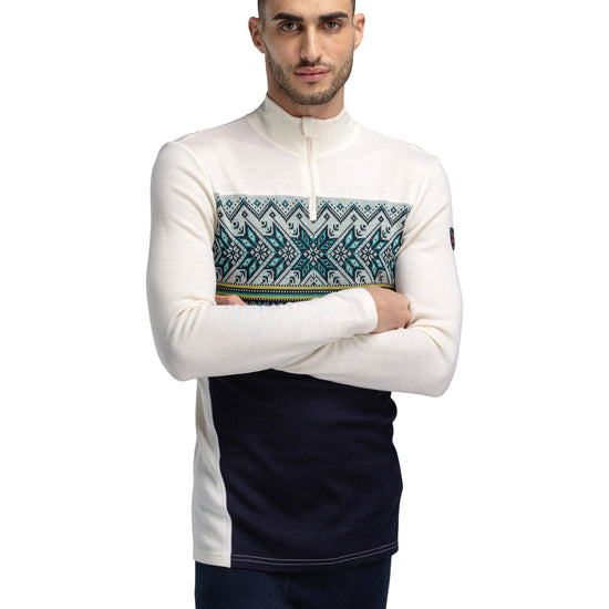 Dale Of Norway M VAIL MASCULINE BASELAYER HALF ZIP Navy Offwhite XXL - PeakStyle