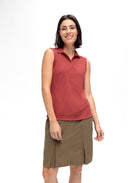 Maier Sports W ULRIKE SLEEVELESS red orcher 34 - PeakStyle