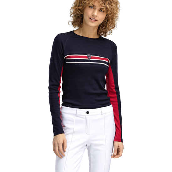 Dale Of Norway W AKSLA FEMININE BASELAYER CREW NECK Navy Red OffWhite XL - PeakStyle