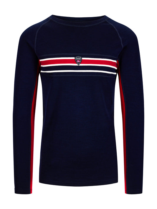 Dale Of Norway M AKSLA MASCULINE BASELAYER CREW NECK Navy Red OffWhite XXL - PeakStyle