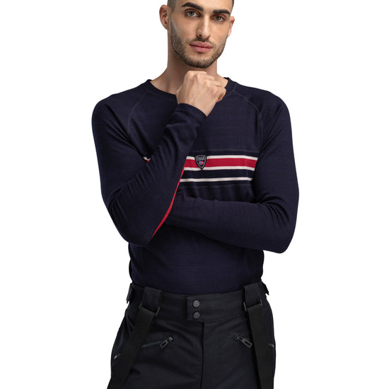 Dale Of Norway M AKSLA MASCULINE BASELAYER CREW NECK Navy Red OffWhite XXL - PeakStyle