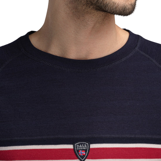 Dale Of Norway M AKSLA MASCULINE BASELAYER CREW NECK Navy Red OffWhite XXL - PeakStyle