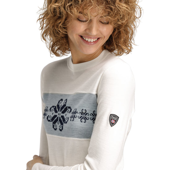 Dale Of Norway W FALKEBERG FEMININE BASELAYER CREW NECK Offwhite Navy XL - PeakStyle