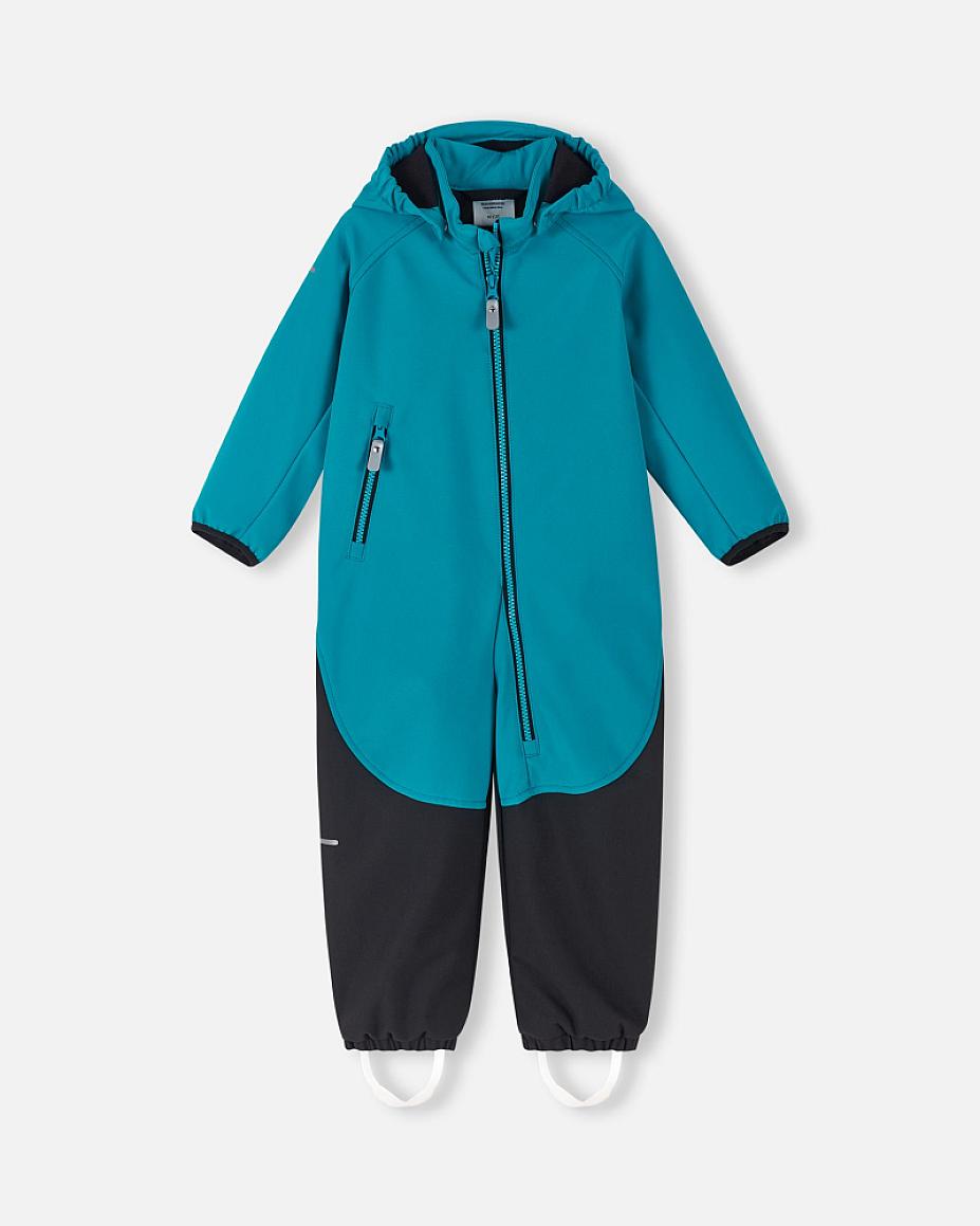 Reima Mjosa Softshelloverall Kleinkinder in Aquatic Blue – Vorderansicht