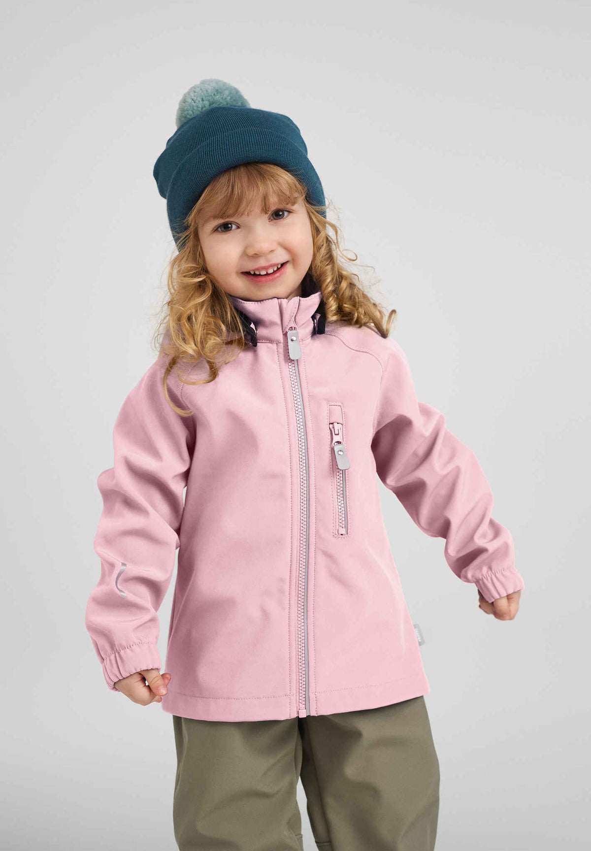 Reima Vantti Children's Softshell Jacket – Gray Pink