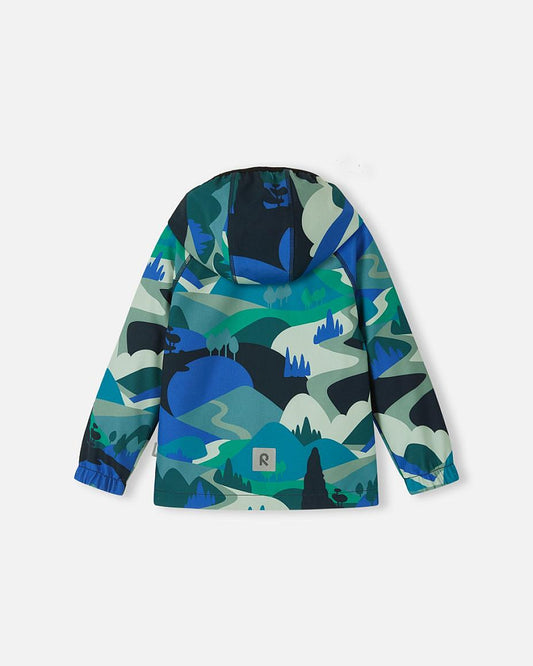Reima Vantti Softshell Jacket for Kids, Sparkly Blue – Back of the Product Shot