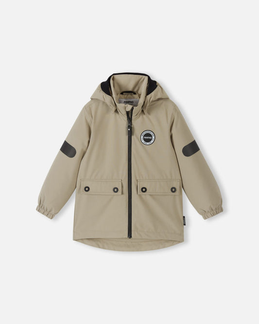 Reima Symppis ReimaTec Children's Transition Jacket in Earthy Beige – Front View (Packshot)