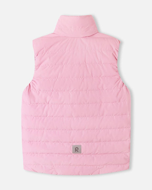 Reima Kivimo Kids' Down Vest, Gray/Pink – Back View (Packshot)