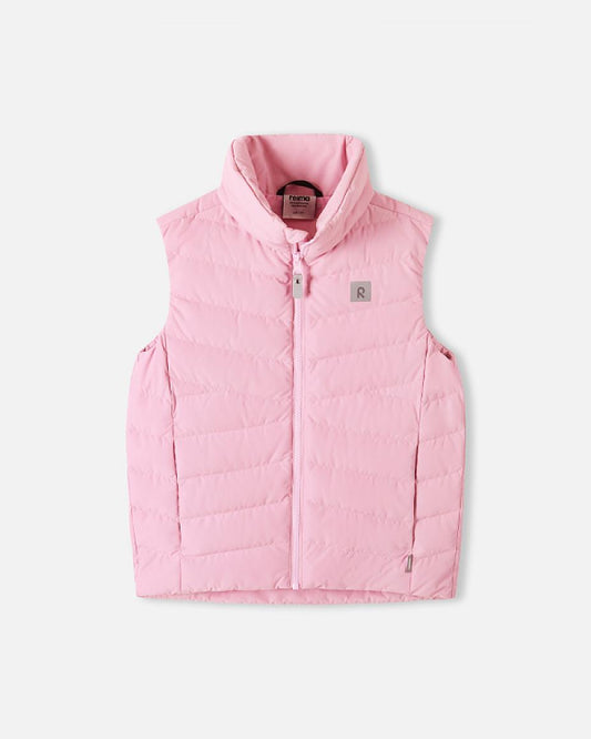 Reima Kivimo Kids' Down Vest, Gray/Pink – Front View
