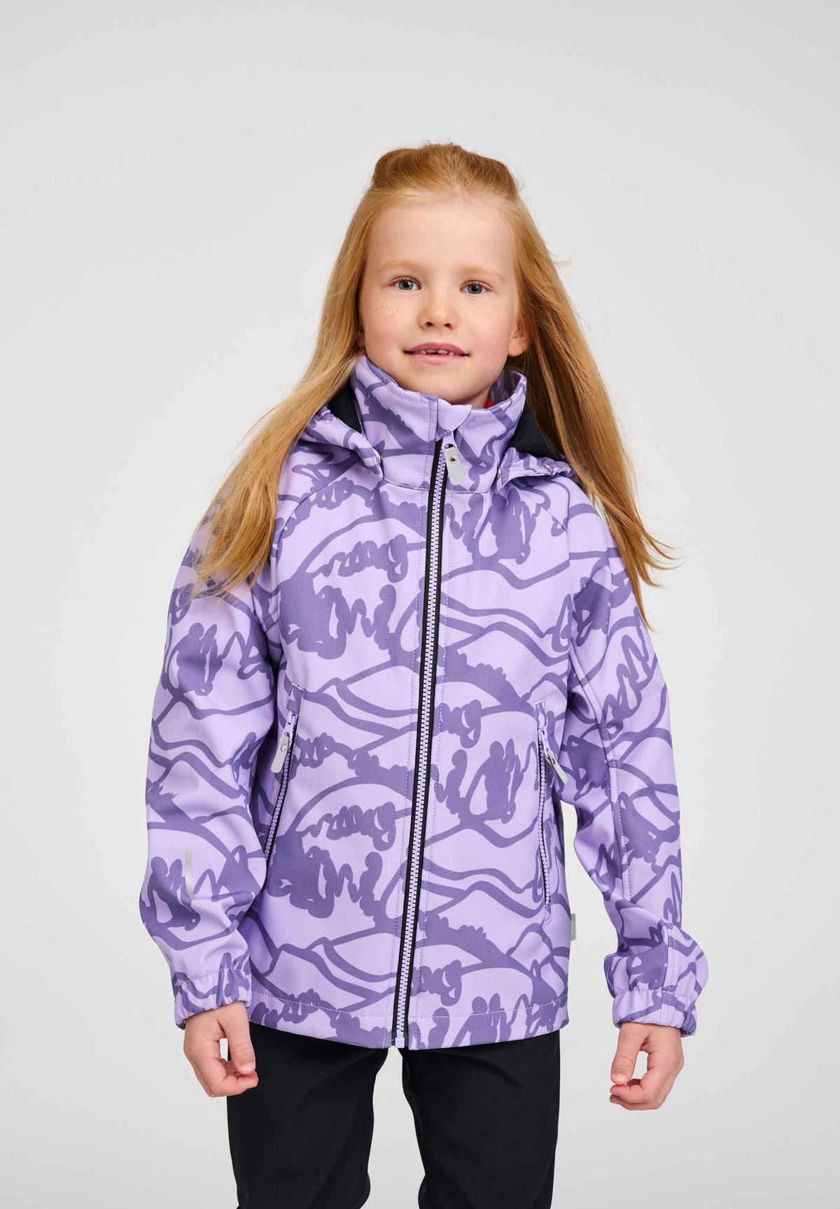 Reima Aitoo Kids' Softshell Jacket in Blooming Lilac – Product Image