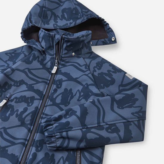 Reima Aitoo Kids' Softshell Jacket in Navy – Close-up