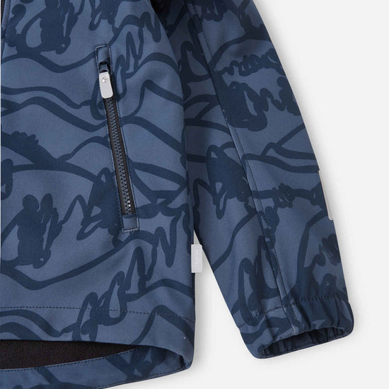 Reima Aitoo Kids' Softshell Jacket in Navy – Close-up
