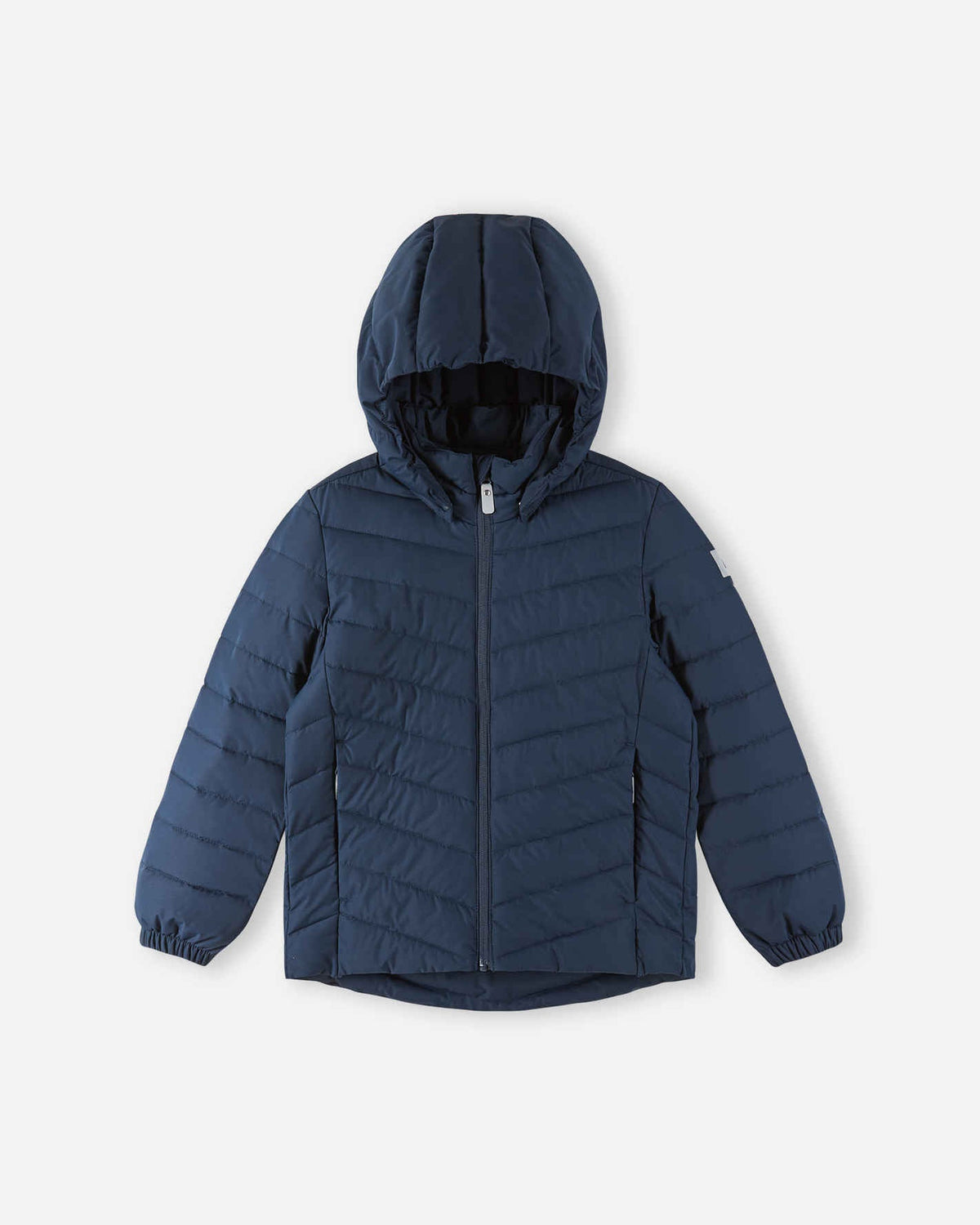 Giacca leggera isolante Reima Uumaja per bambini, blu navy – Foto del prodotto con cappuccio aperto 3