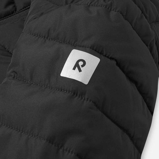 Giacca leggera isolante Reima Uumaja per bambini, nera – Dettagli riflettenti