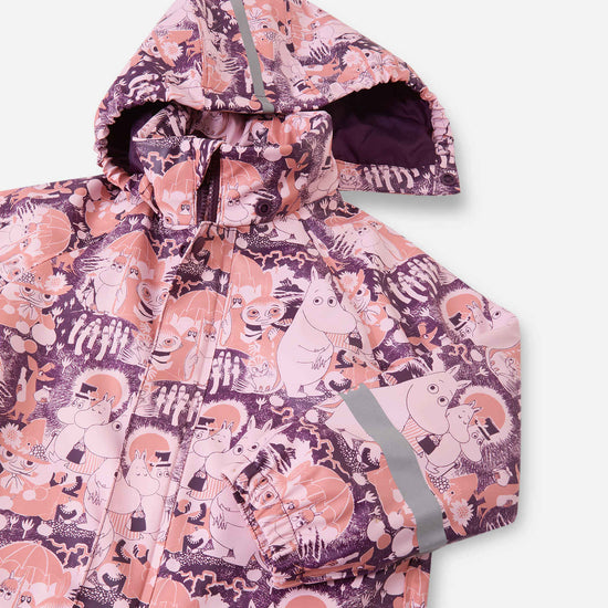 Combinaison de pluie Reima Moomin Rapakko pour enfants, rose pâle – Détails du produit : capuche