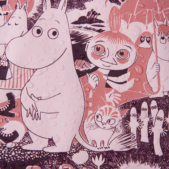 Combinaison de pluie Reima Moomin Rapakko pour enfants, rose pâle – Gros plan sur la matière