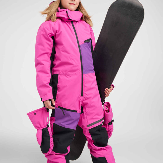 Combinaison de ski Reima Skaulo ReimaTec pour enfants, couleur fuchsia – Style de vie, vue de face