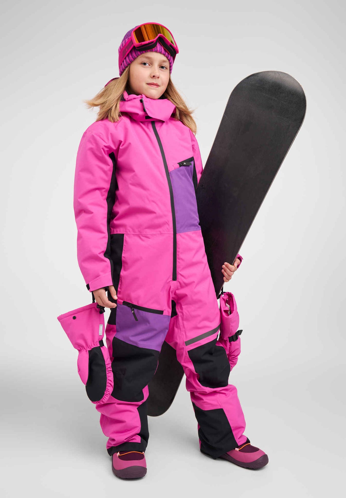 Combinaison de ski Reima Skaulo ReimaTec pour enfants, couleur fuchsia – Style de vie, vue de face