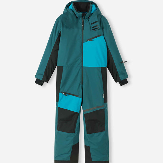 Combinaison de ski Reima Skaulo ReimaTec pour enfants, couleur Dark Teal – Photo de produit (face avant)