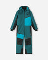Combinaison de ski Reima Skaulo ReimaTec pour enfants, couleur Dark Teal – Photo de produit (face avant)
