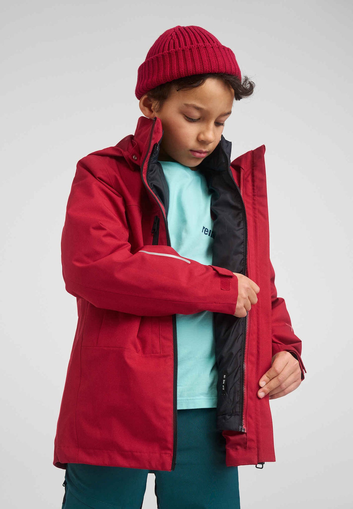 Veste mi-saison Reima Toppi pour enfants, noire – Détail