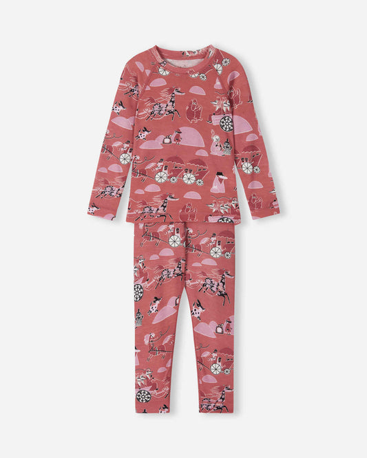 Reima Moomin Trivsam Functional Underwear Set for Toddlers, Rose Blush – Front View of the Product Shot
