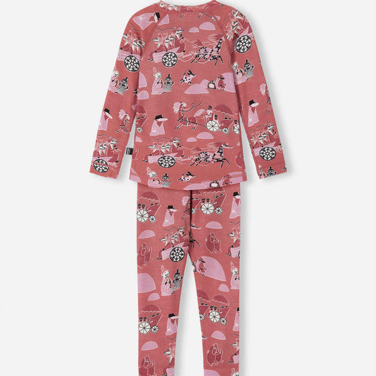 Reima Moomin Trivsam functionele onderkleding set voor peuters, Rose Blush – Packshot achterkant