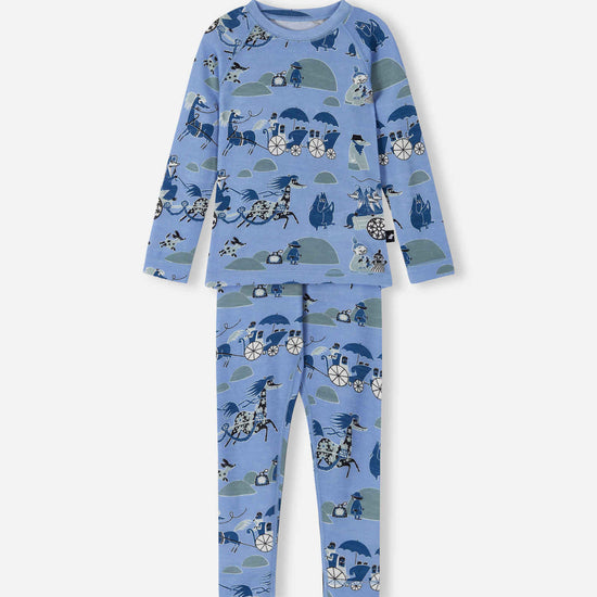 Reima Moomin Trivsam functionele ondergoedset voor peuters, Airy Blue – Packshot voorkant