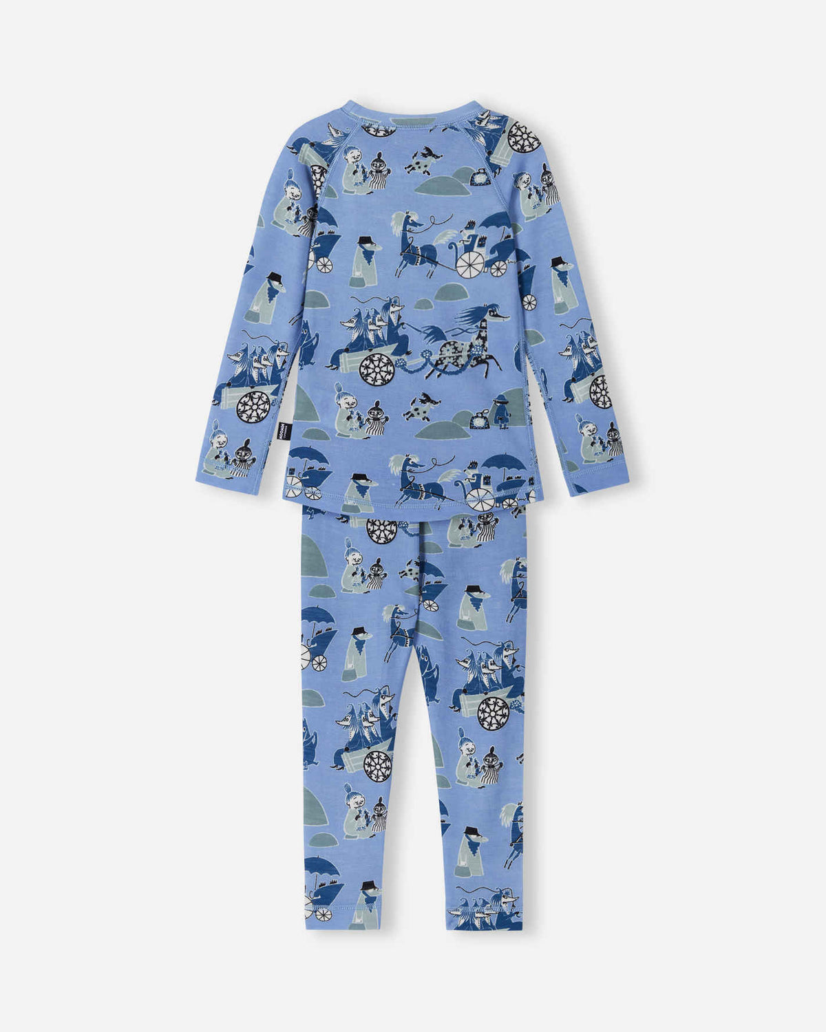 Reima Moomin Trivsam functioneel ondergoedset voor peuters Airy Blue – Packshot achterkant