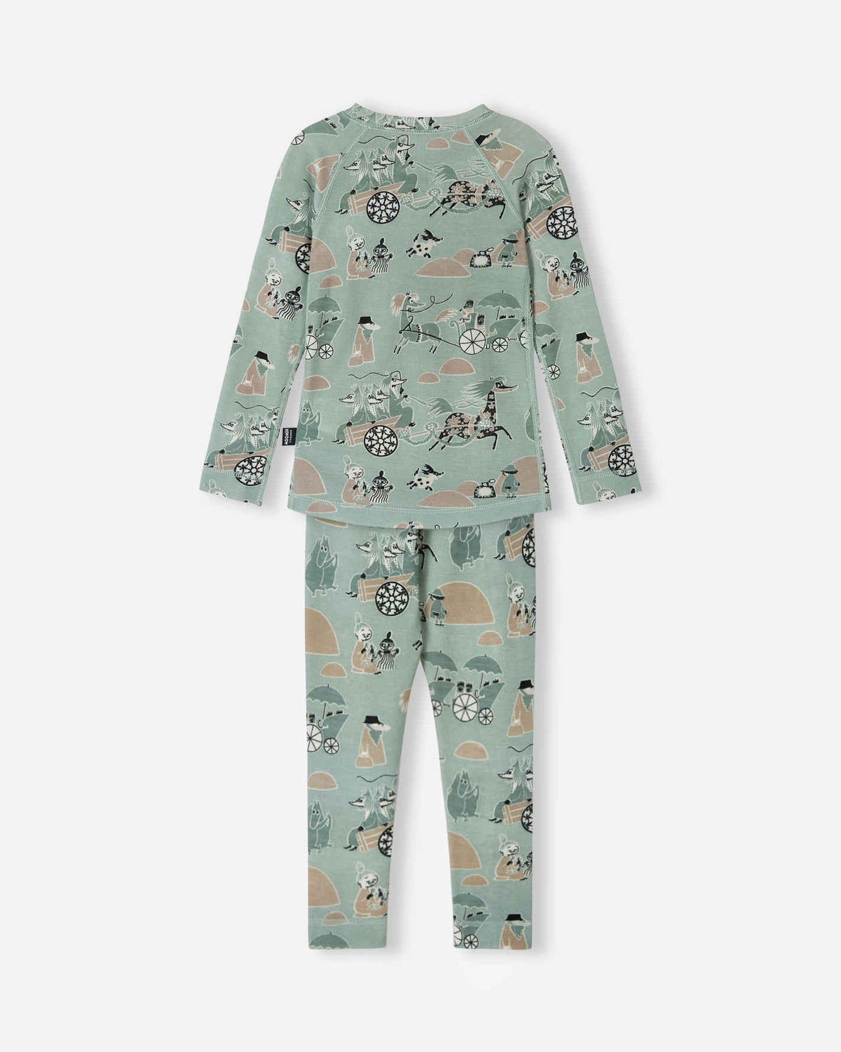 Reima Moomin Trivsam functionele onderkleding set voor peuters Airy Green – Packshot achterkant