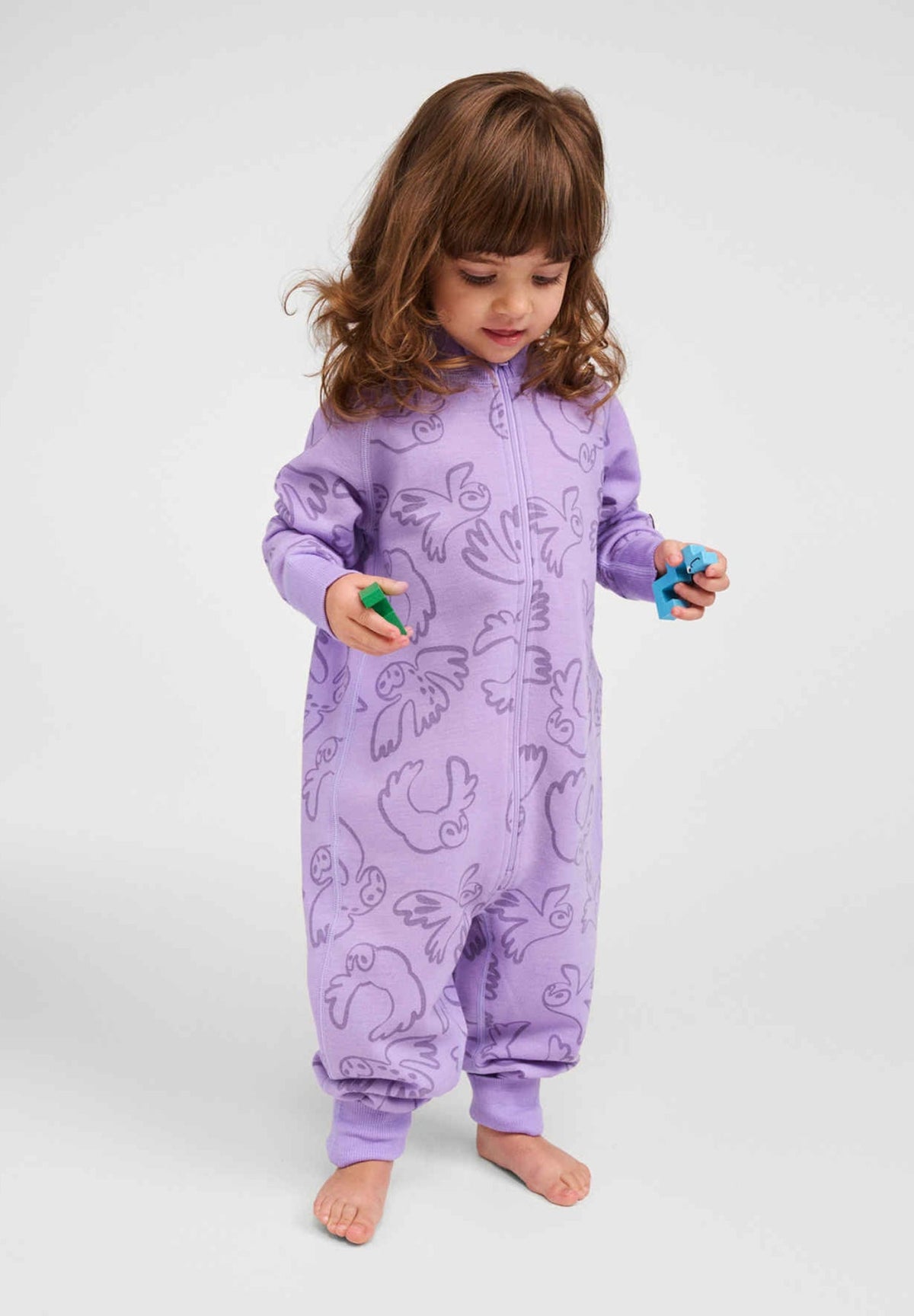 Reima Parvin merinowollen overall voor kinderen – Blooming Lilac