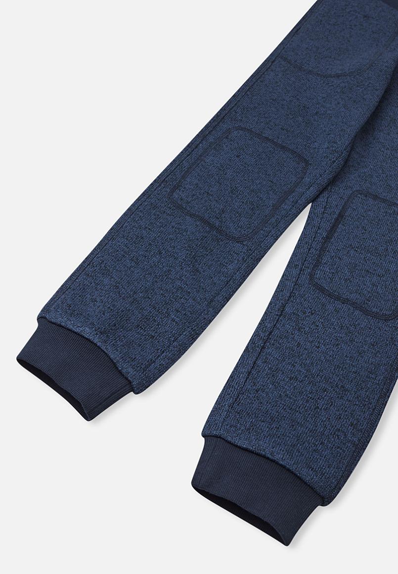 Pantalon en polaire Reima Sangis pour enfants, style jean bleu – Vue détaillée du bas de jambe