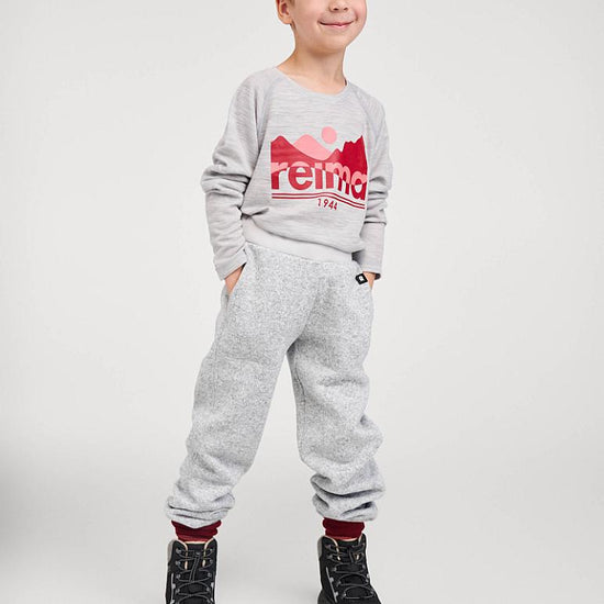 Pantalon polaire Reima Sangis pour enfants, gris chiné – Photo en studio