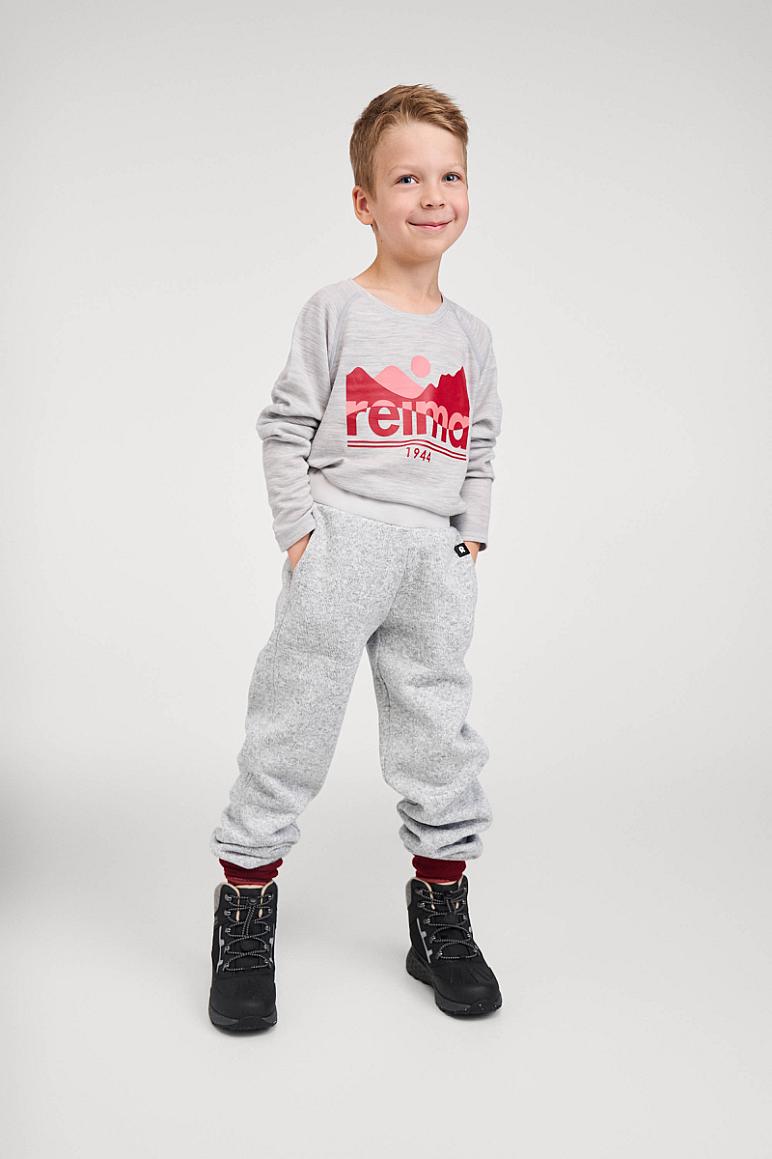 Pantalon polaire Reima Sangis pour enfants, gris chiné – Photo en studio
