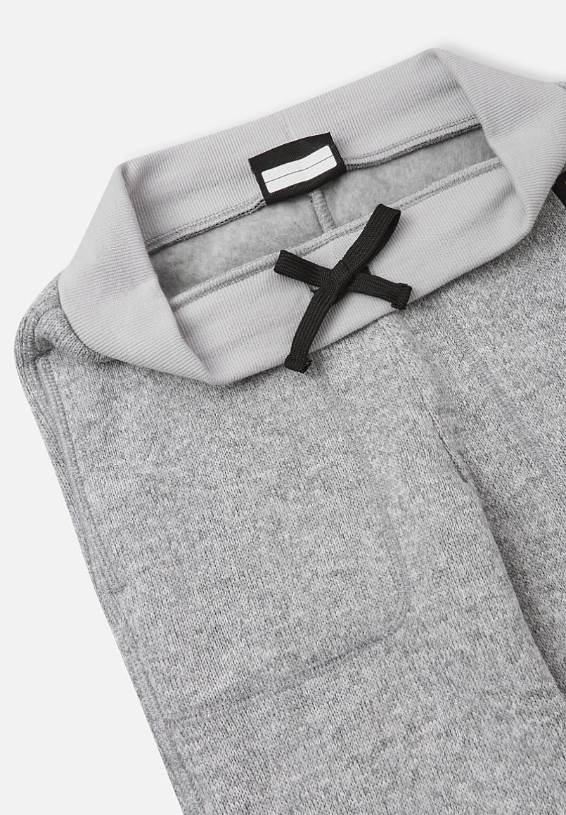 Pantalon polaire Reima Sangis pour enfants, gris chiné – Vue détaillée de la ceinture