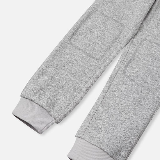 Pantalon polaire Reima Sangis pour enfants, gris chiné – Vue détaillée du bas de jambe