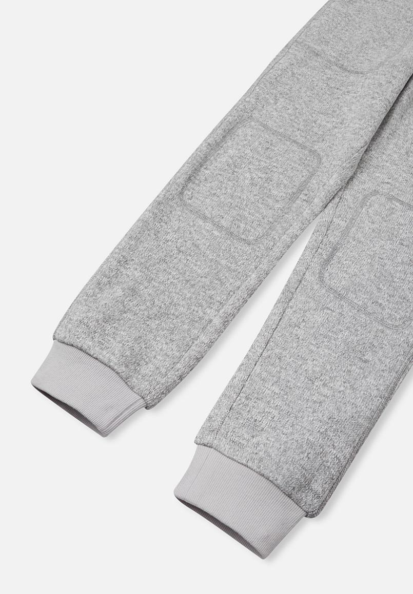 Pantalon polaire Reima Sangis pour enfants, gris chiné – Vue détaillée du bas de jambe