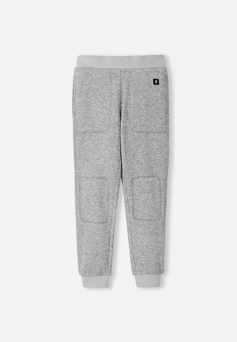 Pantalon polaire Reima Sangis pour enfants, gris chiné – Vue de face