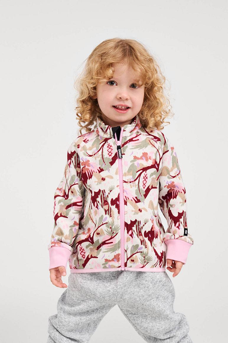 Reima Ornament Fleece Jacket for Kids – Light Heather (Studio Photo)