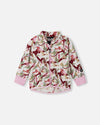 Reima Ornament Fleece Jacket for Kids – Light Heather (Front View)