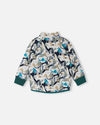 Reima Ornament Fleece Jacket for Kids – Sparkly Blue (Back View)
