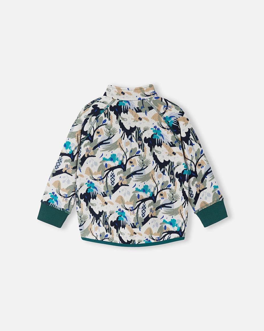 Reima Ornament Fleece Jacket for Kids – Sparkly Blue (Back View)