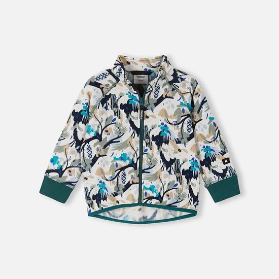 Reima Ornament Fleece Jacket for Kids – Sparkly Blue (Front View)