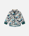 Reima Ornament Fleece Jacket for Kids – Sparkly Blue (Front View)