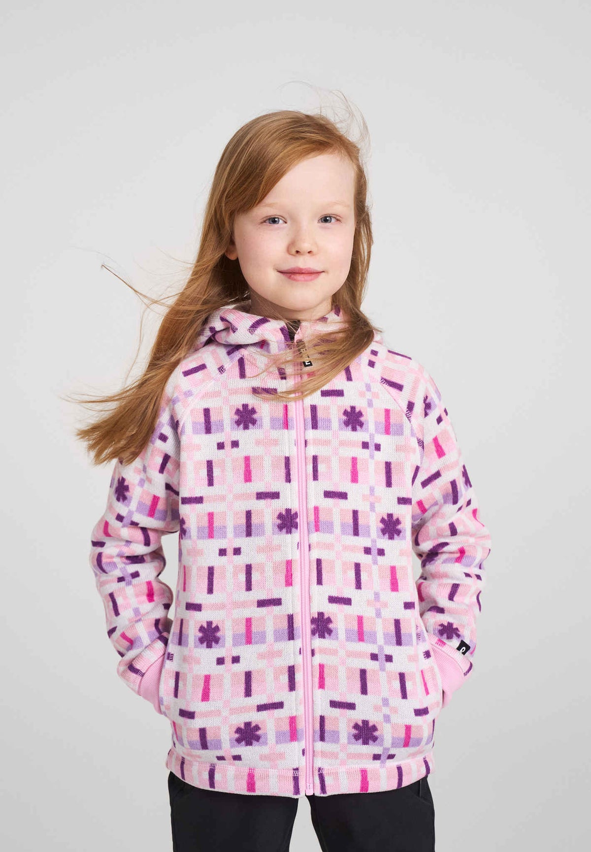 Veste polaire Reima Northern pour enfants – Gris-rose 4508